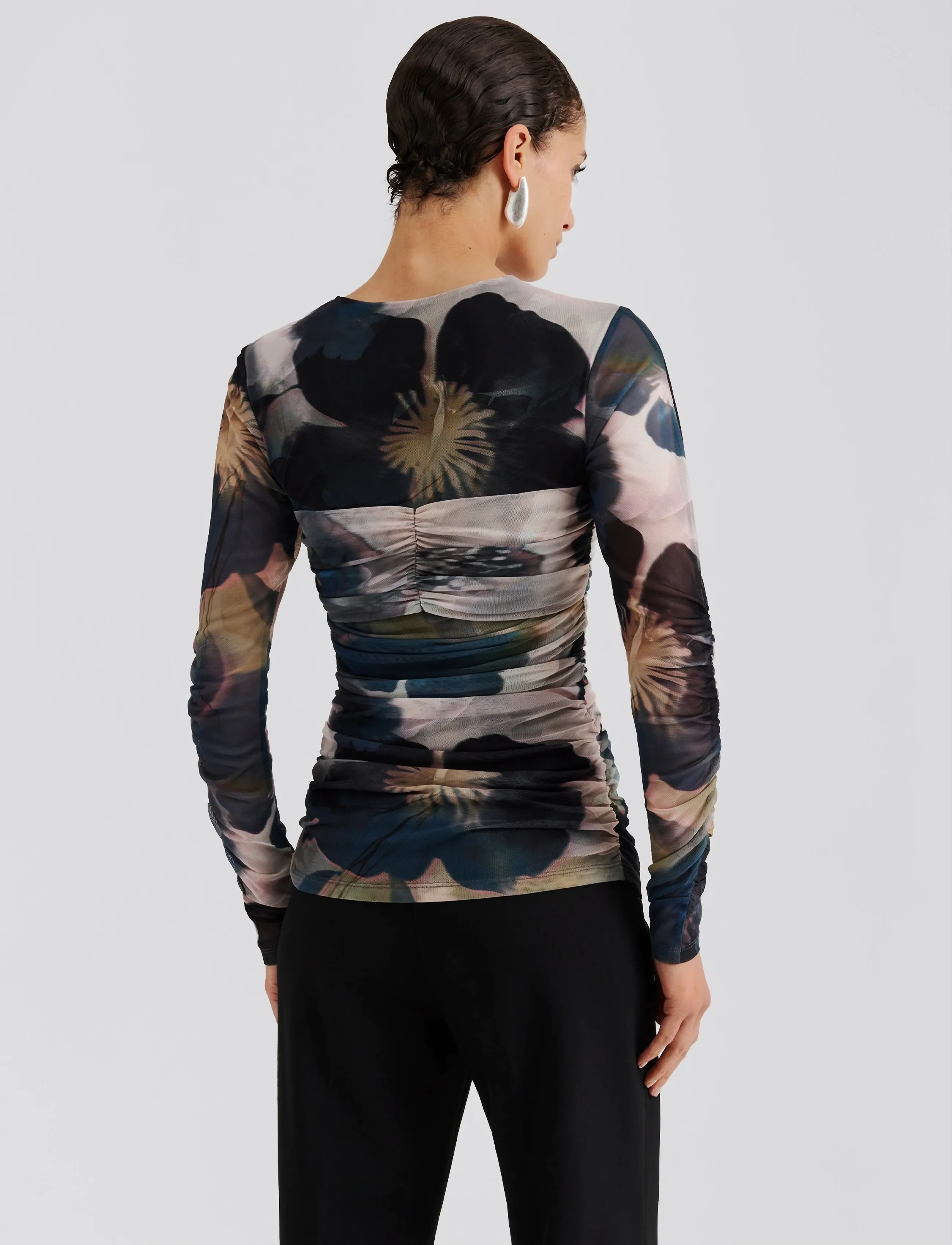 Malina - Elionora Sheer Jersey Top - t-shirty & zopy - dusty poppy - 4