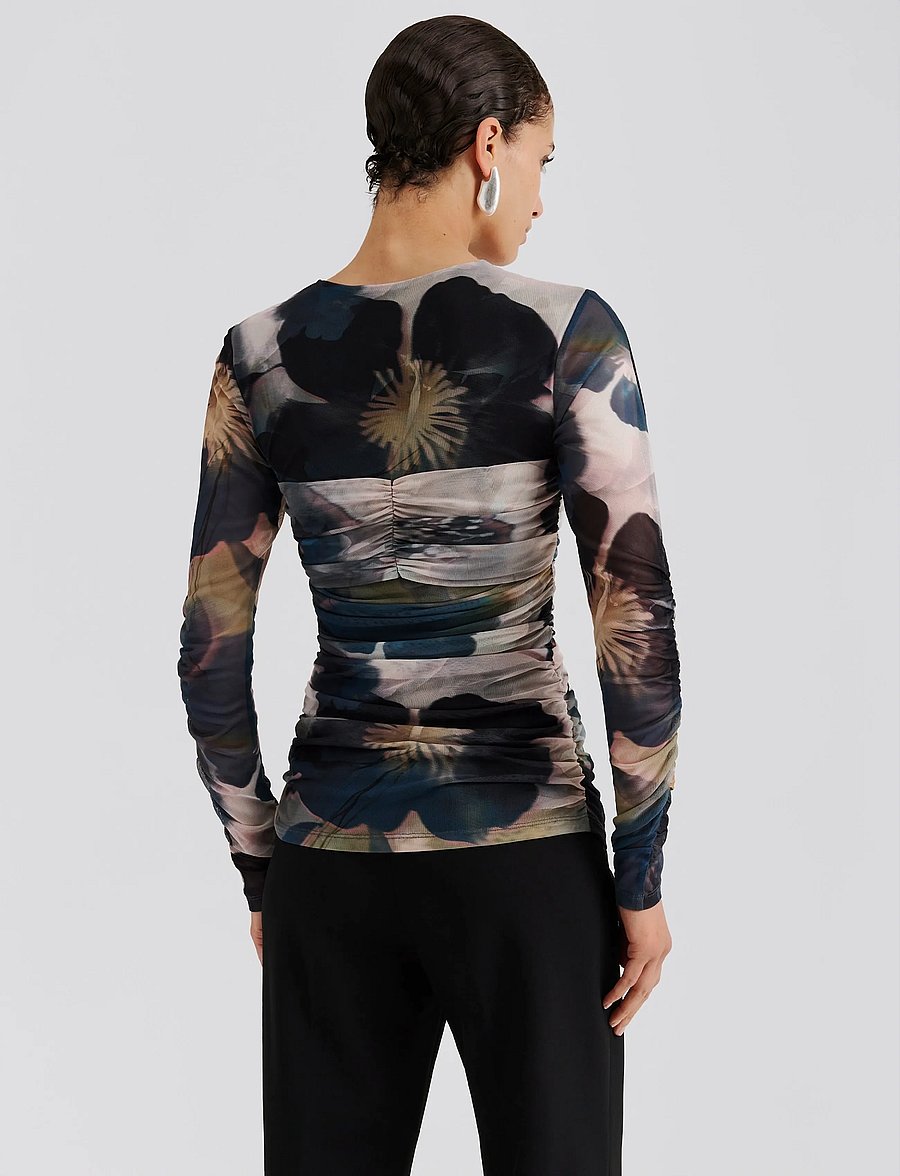 Malina - Elionora Sheer Jersey Top - hauts à manches longues - dusty poppy - 4