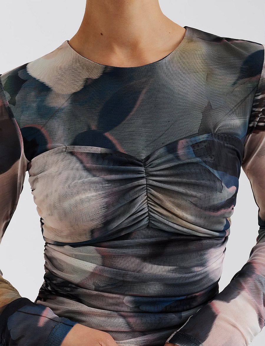 Malina - Elionora Sheer Jersey Top - hauts à manches longues - dusty poppy - 5