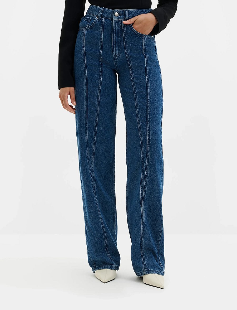 Malina - Katia High Rise Wide Jeans - brede jeans - dark blue vintage - 0