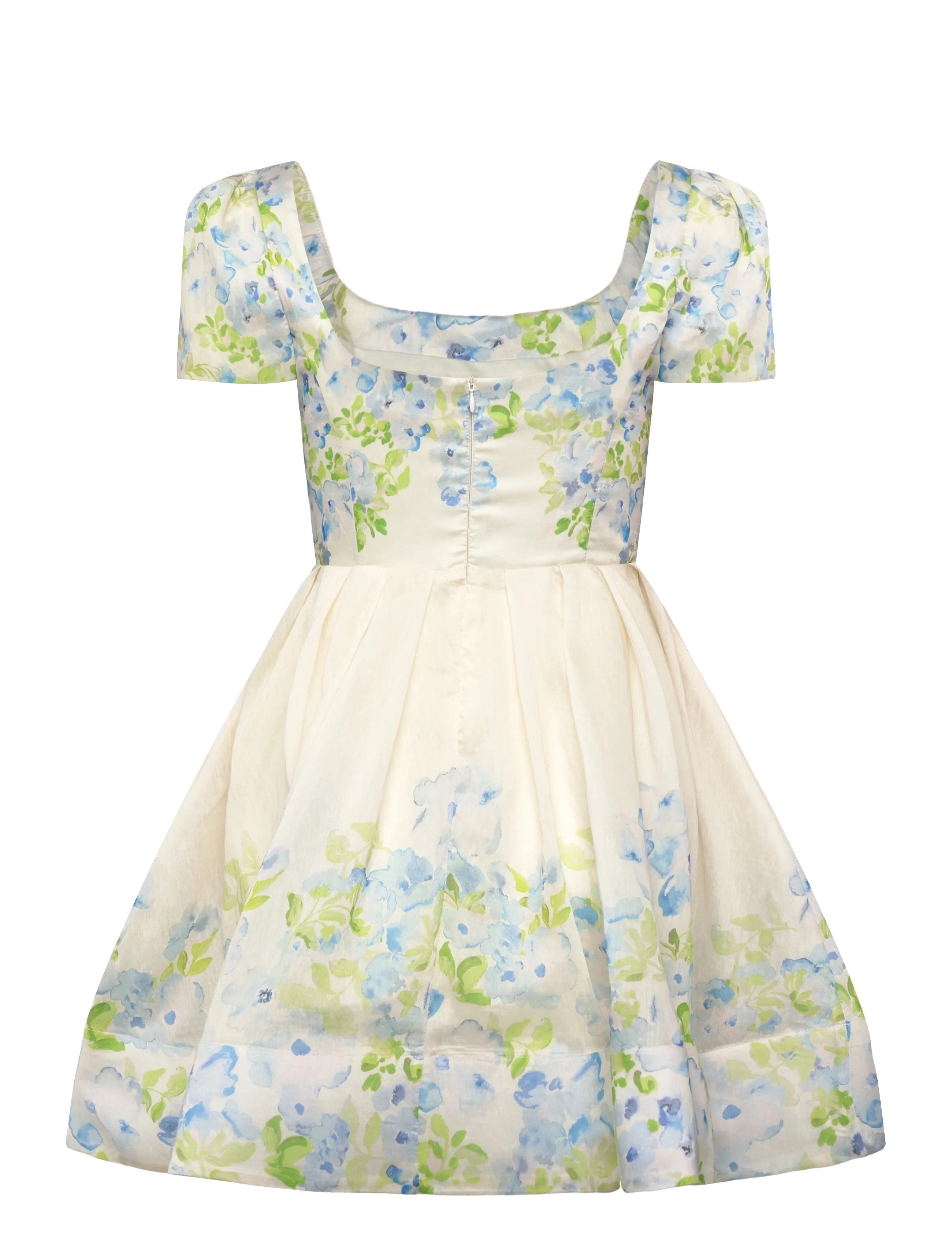 Malina - Vanda Pouf Sleeve Mini Dress - korta klänningar - pastel floral vanilla - 2