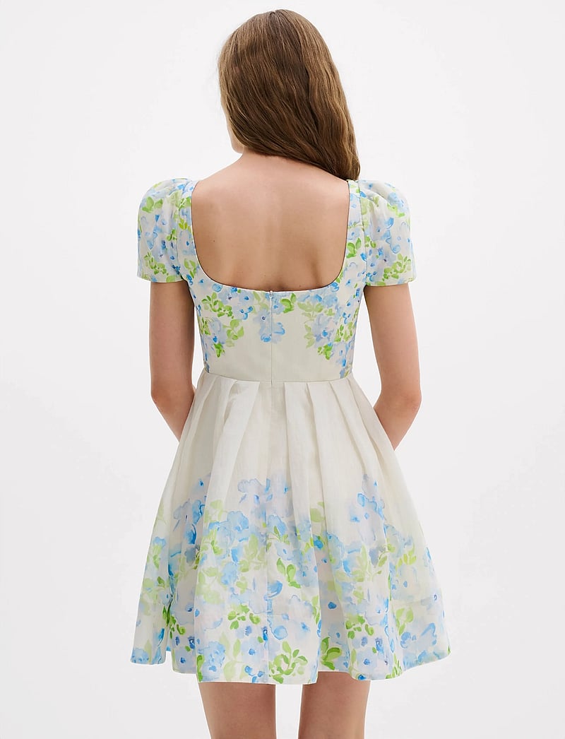 Malina - Vanda Pouf Sleeve Mini Dress - kurze kleider - pastel floral vanilla - 4
