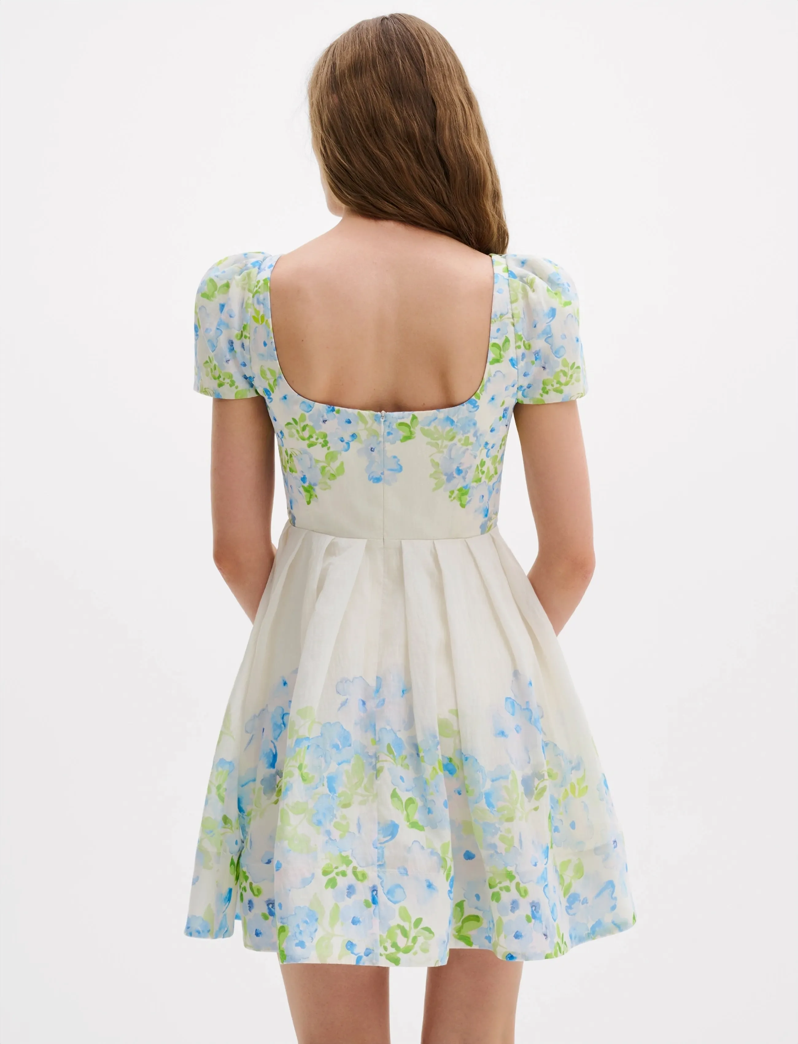 Malina - Vanda Pouf Sleeve Mini Dress - korta klänningar - pastel floral vanilla - 4