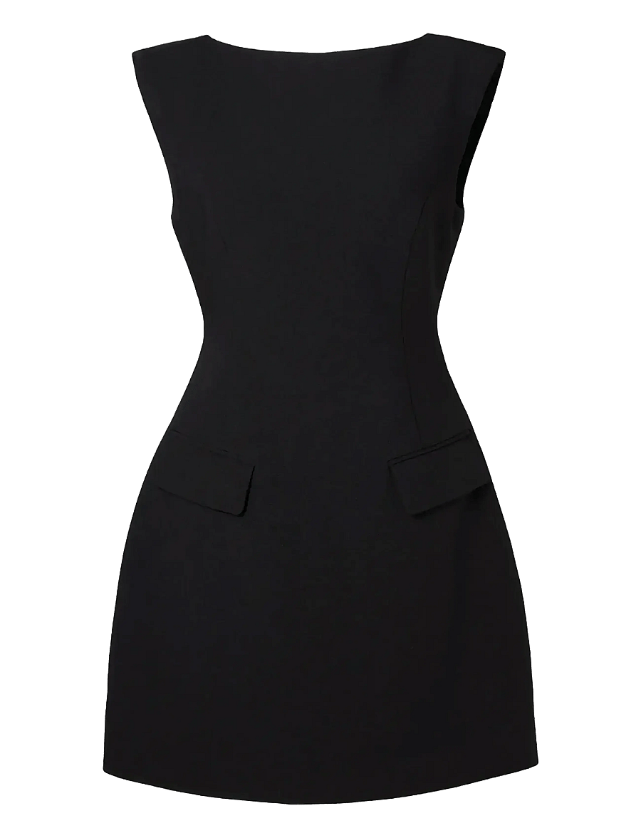 Malina - Adelina High Neck Mini Dress - minikleidid - black - 1