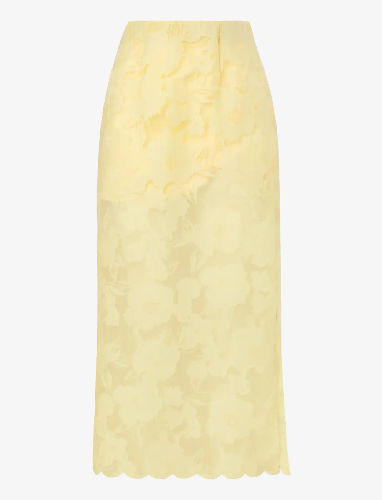 Malina - Anabelle Lace Midi Skirt - midiseelikud - light lemon - 1