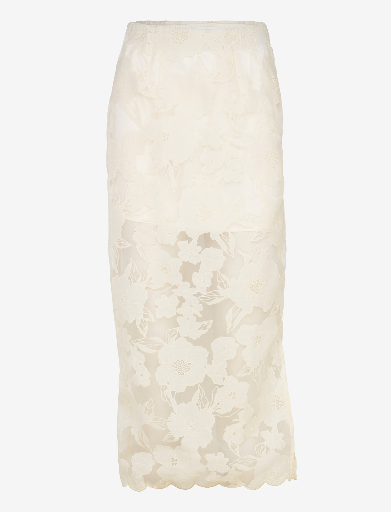 Malina - Anabelle Lace Midi Skirt - midiseelikud - vanilla - 1