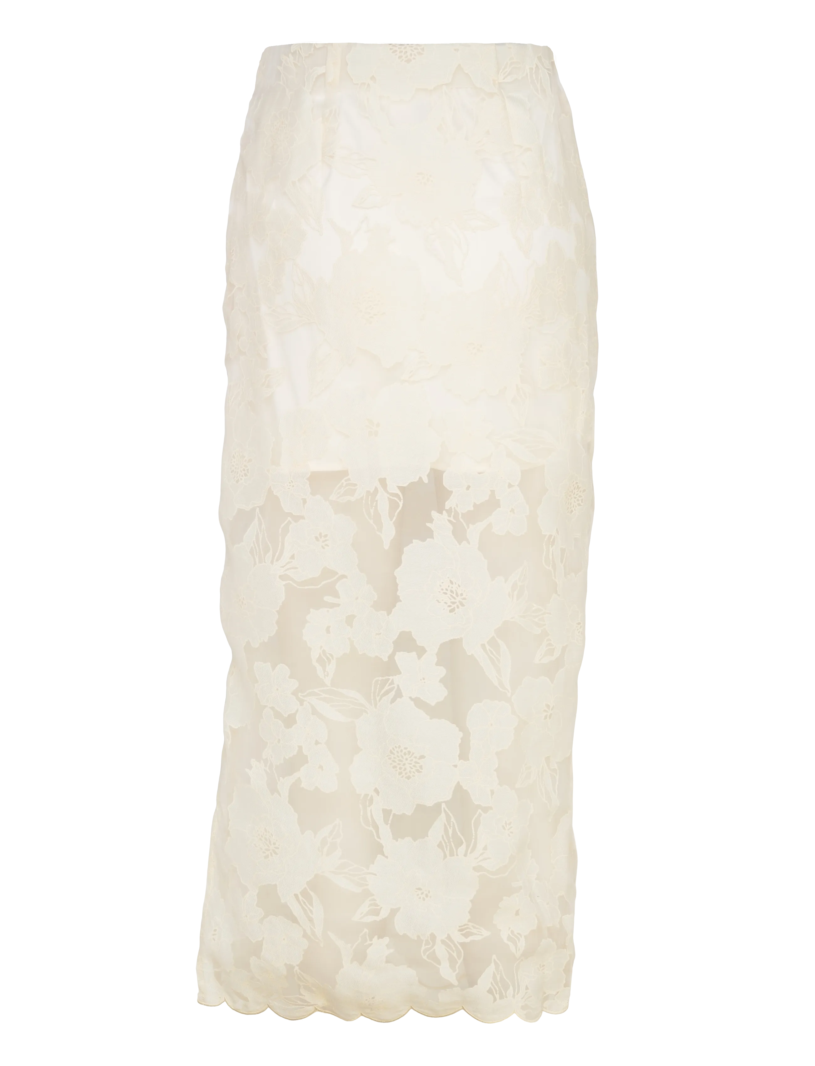 Malina - Anabelle Lace Midi Skirt - midi-röcke - vanilla - 2