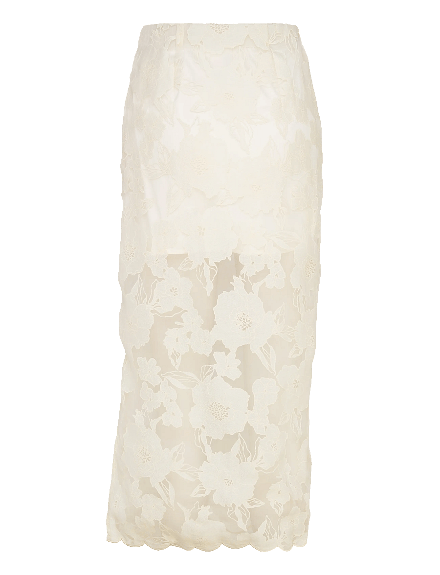Malina - Anabelle Lace Midi Skirt - midi-röcke - vanilla - 2