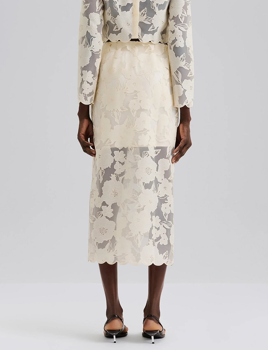 Malina - Anabelle Lace Midi Skirt - midi-röcke - vanilla - 5
