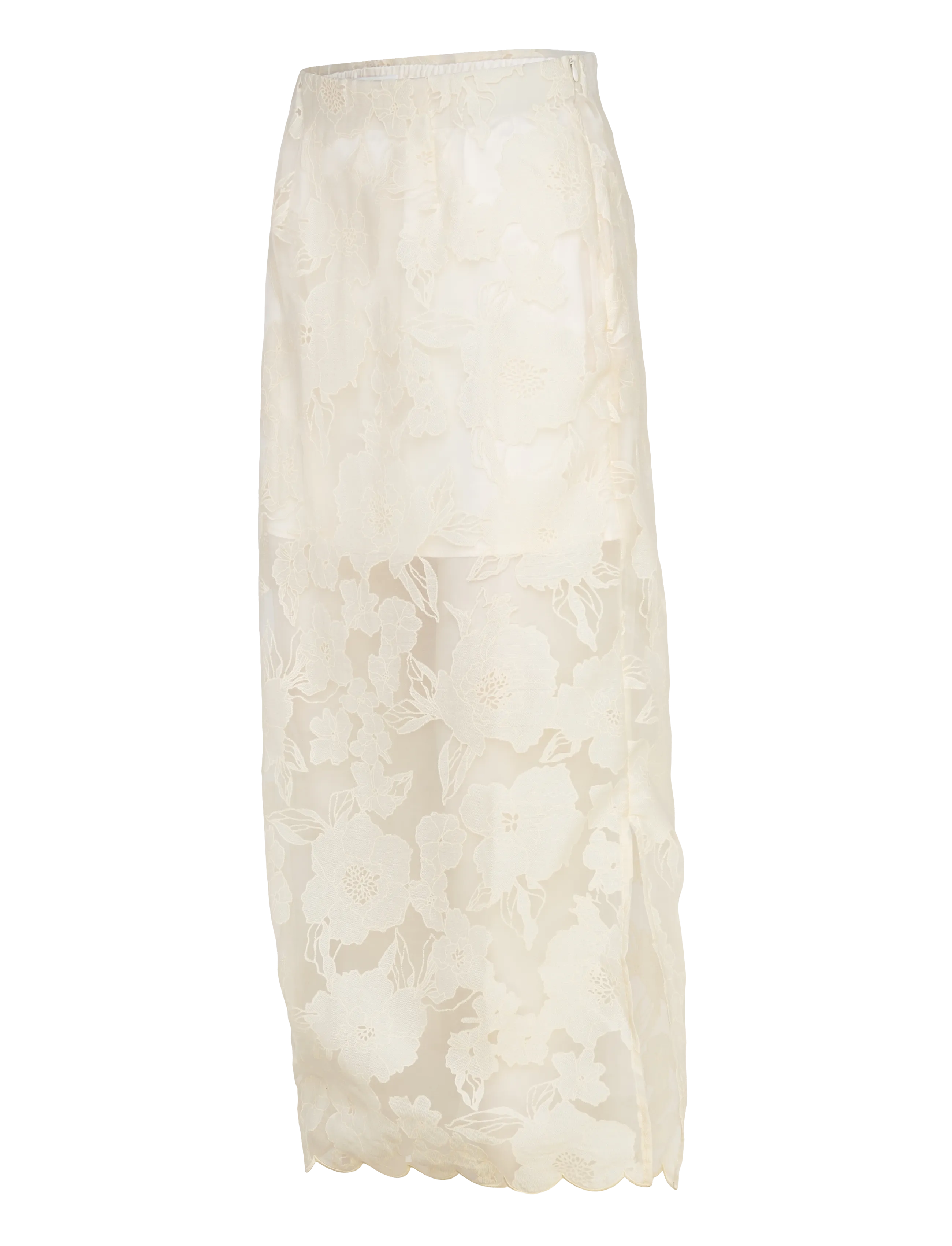 Malina - Anabelle Lace Midi Skirt - midi-röcke - vanilla - 3