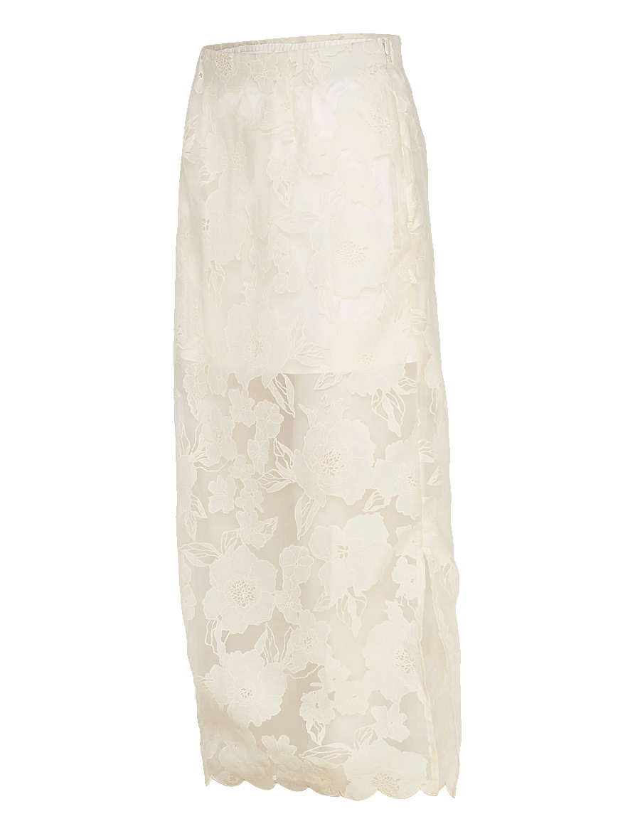 Malina - Anabelle Lace Midi Skirt - midi-röcke - vanilla - 3
