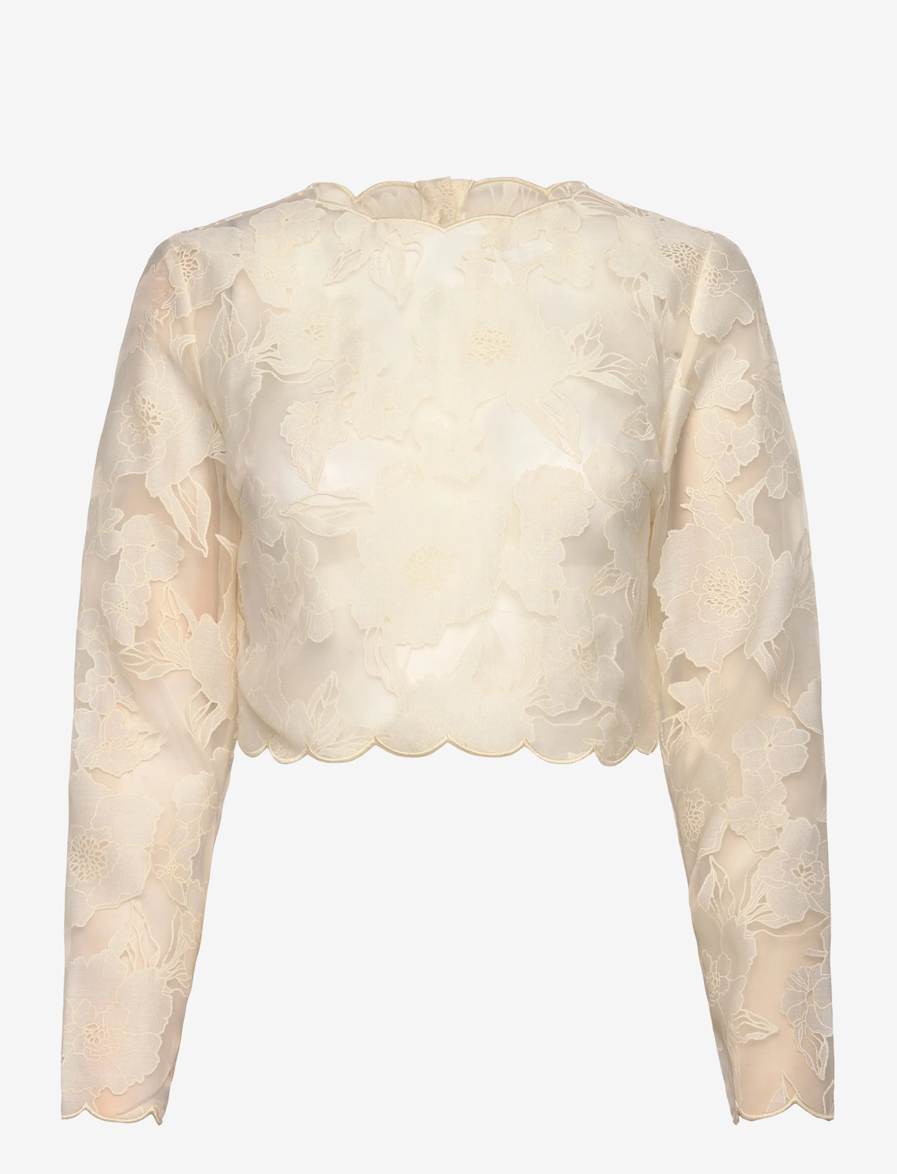 Malina - Ciara Lace Top - pikkade varrukatega alussärgid - vanilla - 1