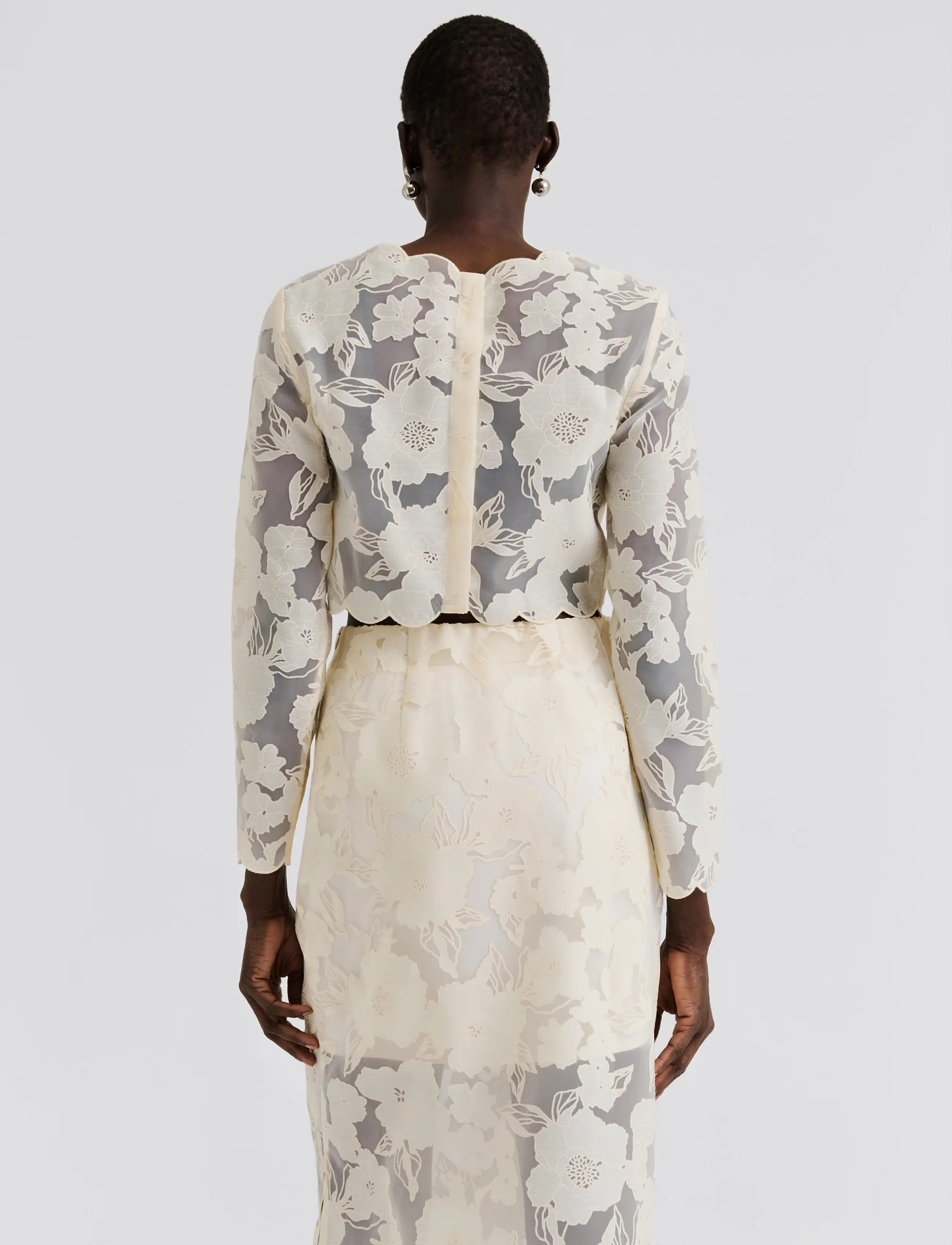 Malina - Ciara Lace Top - long-sleeved tops - vanilla - 4