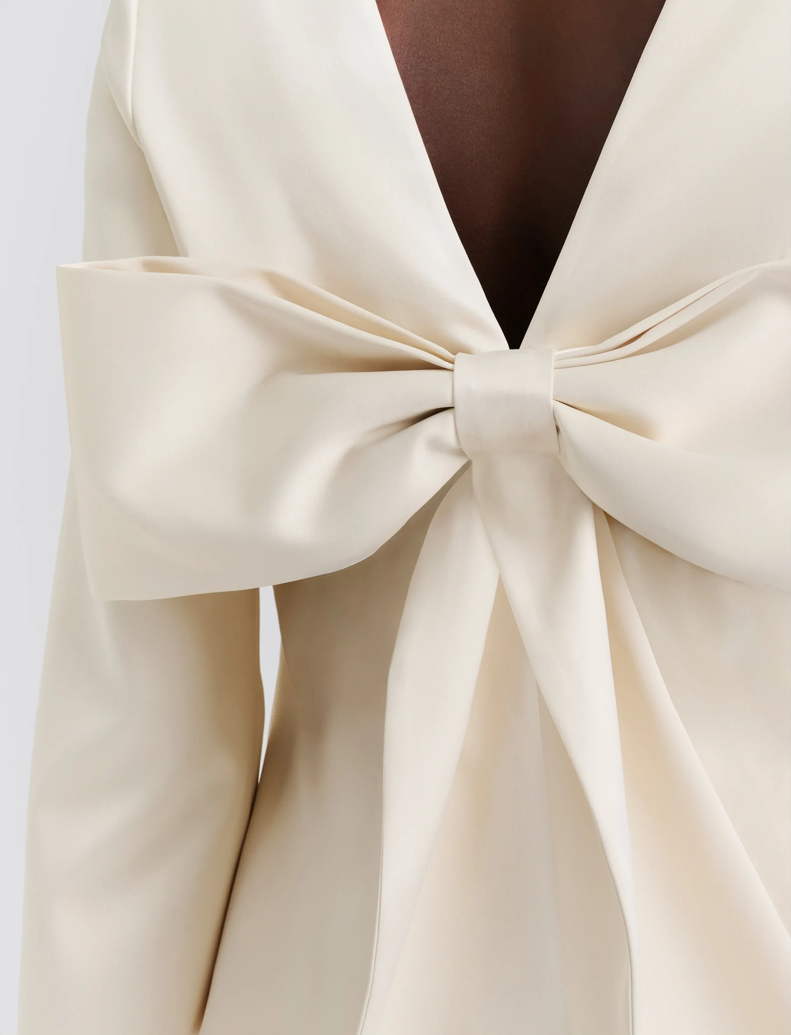 Malina - Elna Bow Detailed Top - langerma blússur - vanilla - 5
