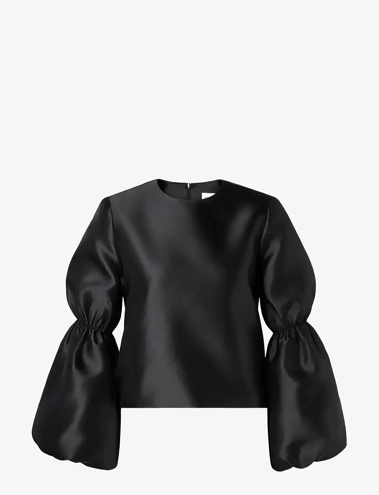 Malina - Cia Double Pouf Sleeve blouse - langærmede bluser - black - 1