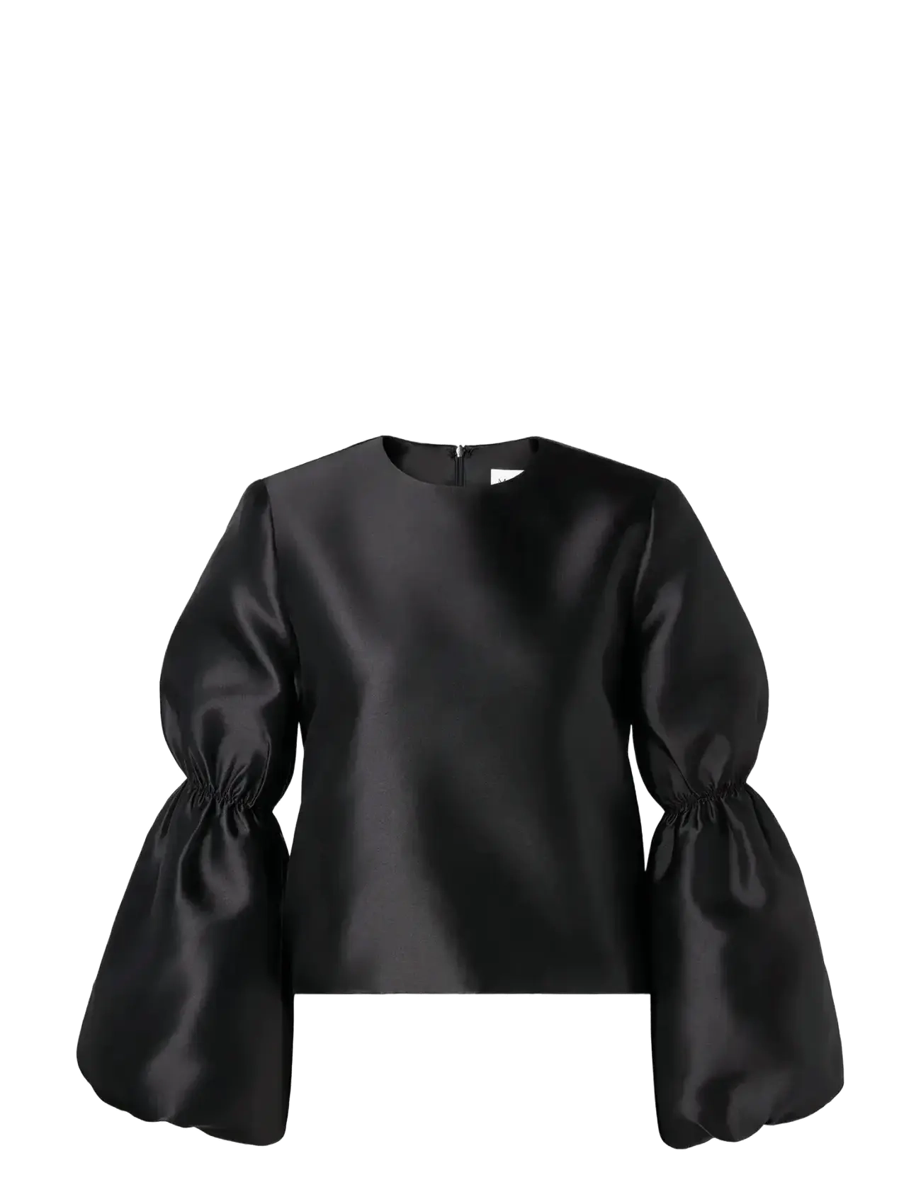Malina - Cia Double Pouf Sleeve blouse - langærmede bluser - black - 1