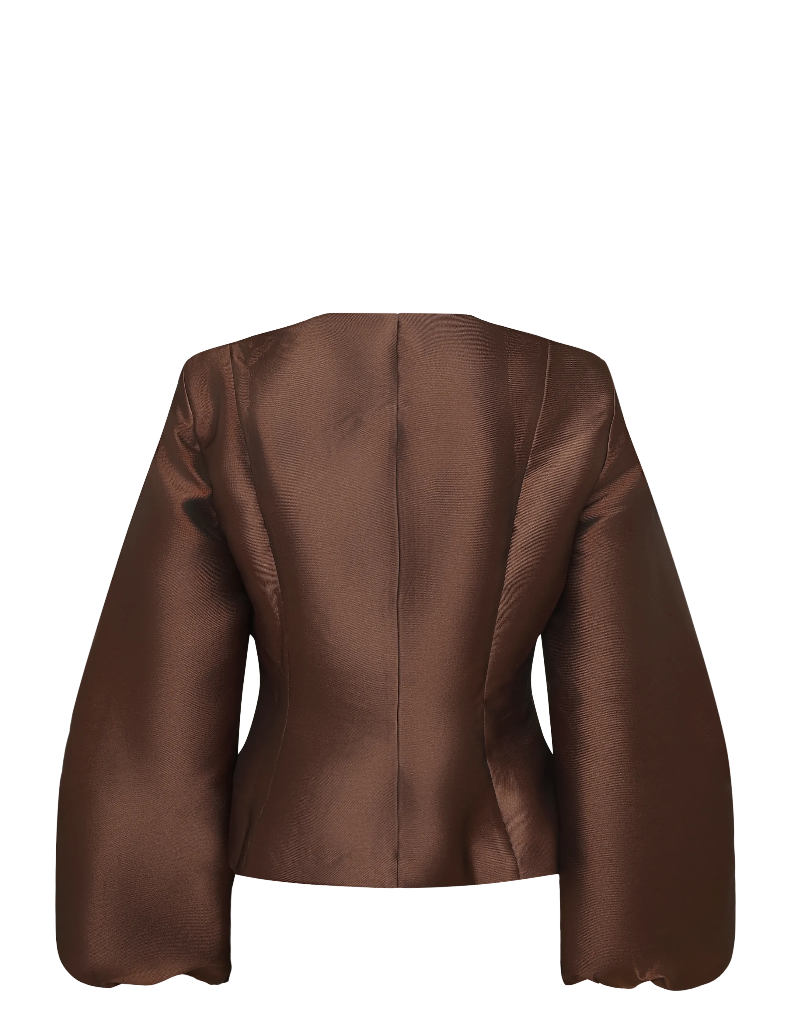 Malina - Vendela Balloon Sleeve Blouse - långärmade blusar - dark brown - 2