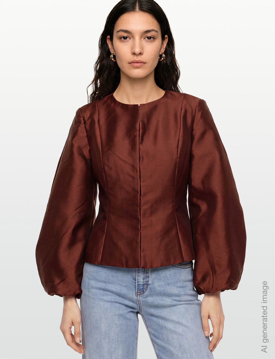 Malina - Vendela Balloon Sleeve Blouse - pikkade varrukatega pluusid - wine - 3