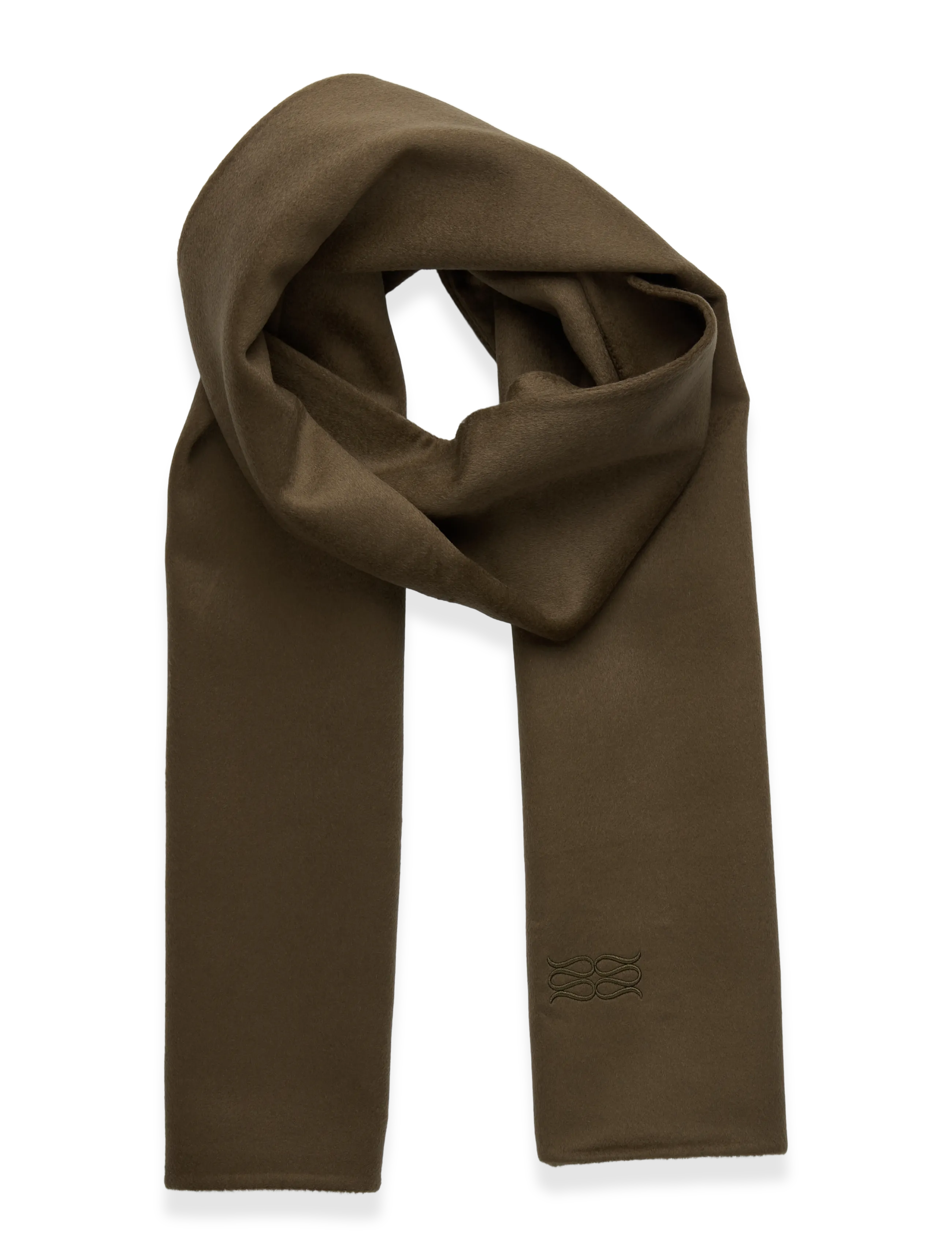 MALINA Aloria Double Faced Wolle Cashmere Silk Schal Khaki - One Size - Damen