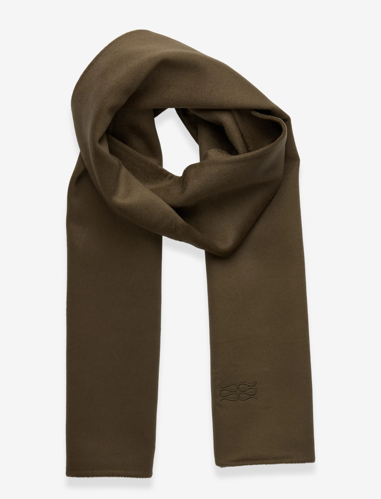 Malina - Aloria Double Faced Wool Cashmere Silk Scarf - kašmiir - olive - 1