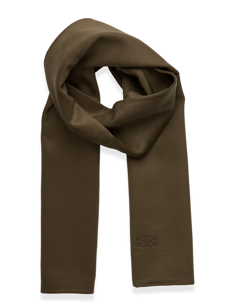 Malina - Aloria Double Faced Wool Cashmere Silk Scarf - cashmere - olive - 1