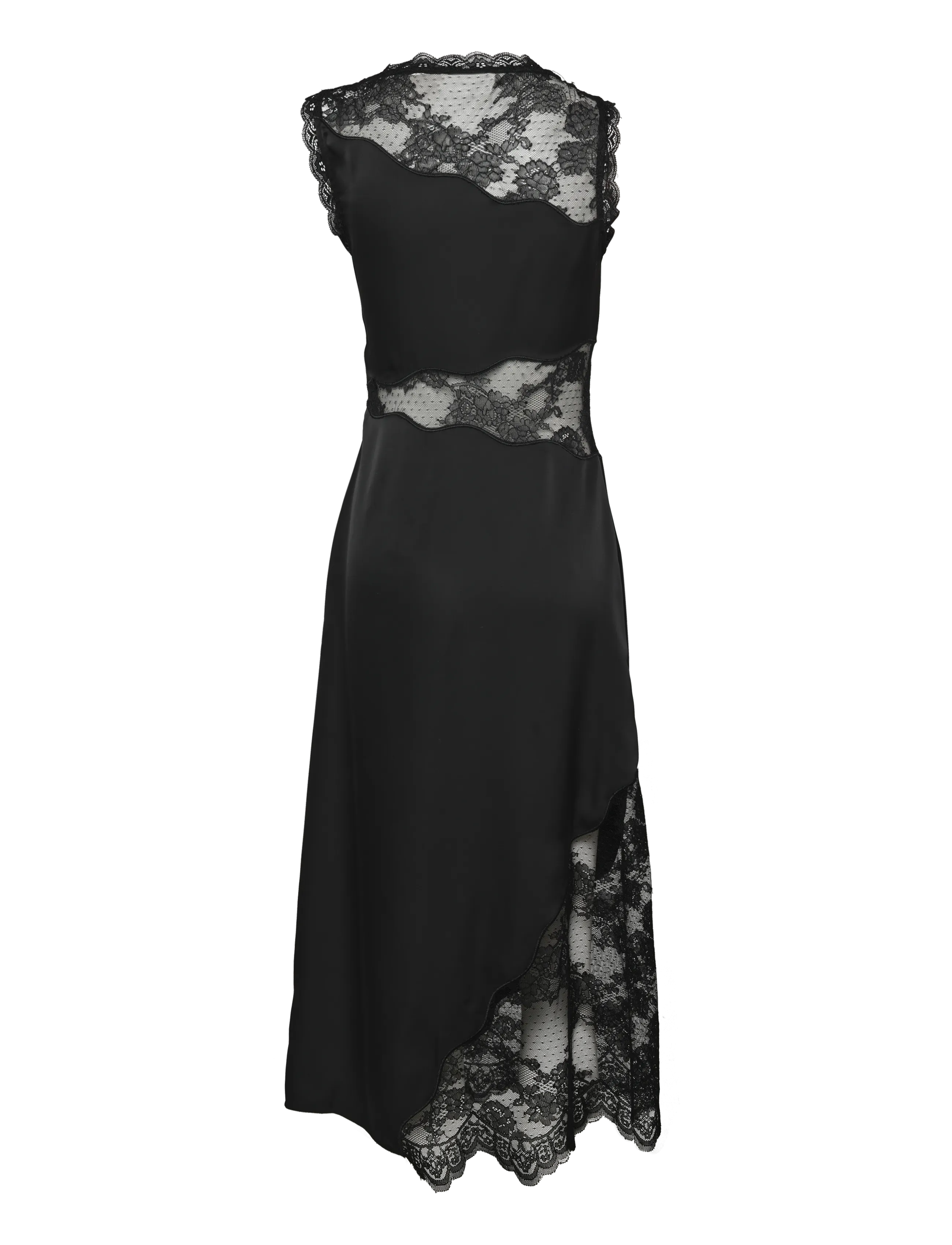 Malina - Desire Lace Trimmed Cut Out Midi Dress - cocktailklänningar - black - 2