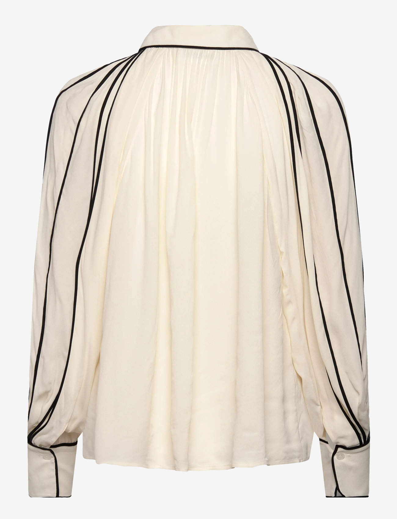 Malina - Bea Contrast Edge Chiffon Blouse - vanilla - 2