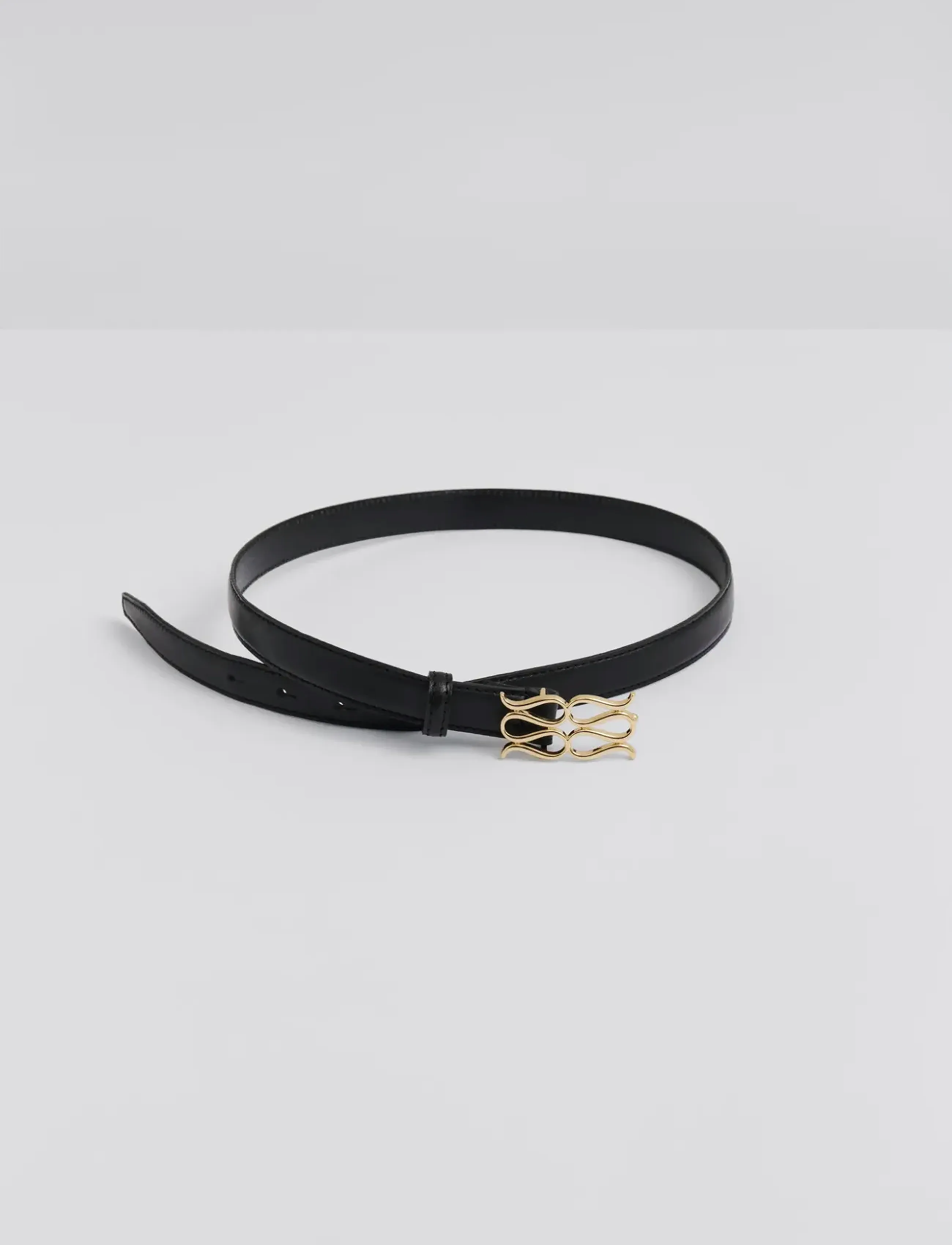Malina - Monogram Leather Belt - black - 2