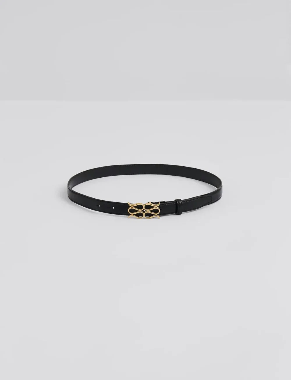 Malina - Monogram Leather belt - casual belts - black - 3