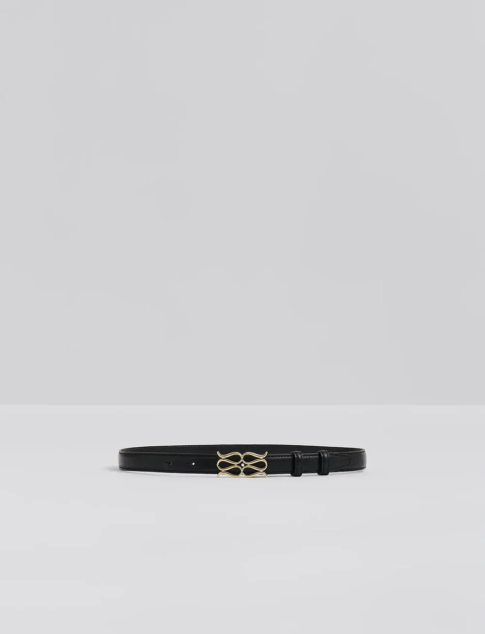Malina - Monogram Leather belt - casual belts - black - 4