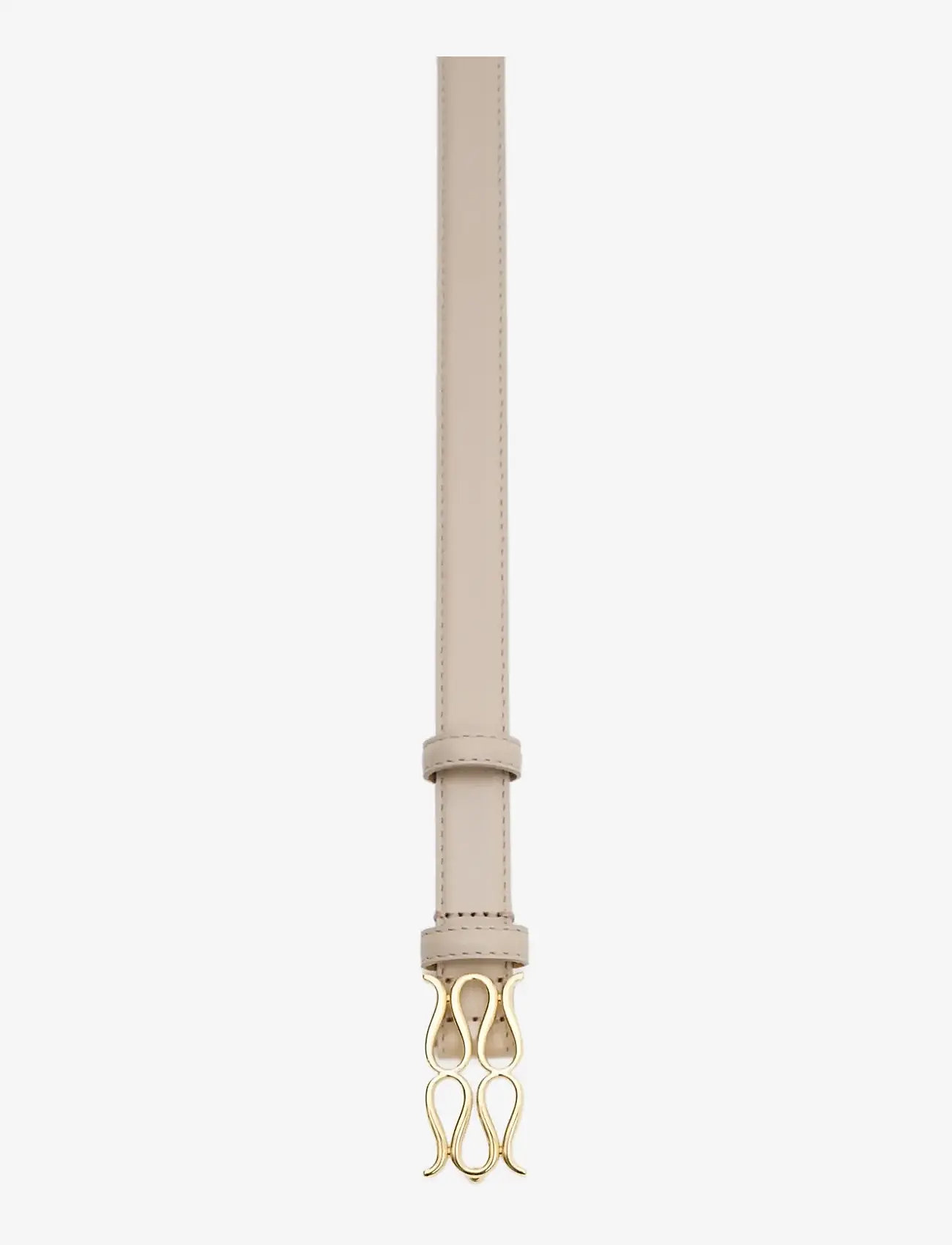 Malina - Monogram Leather Belt - læderbælter - light taupe - 1