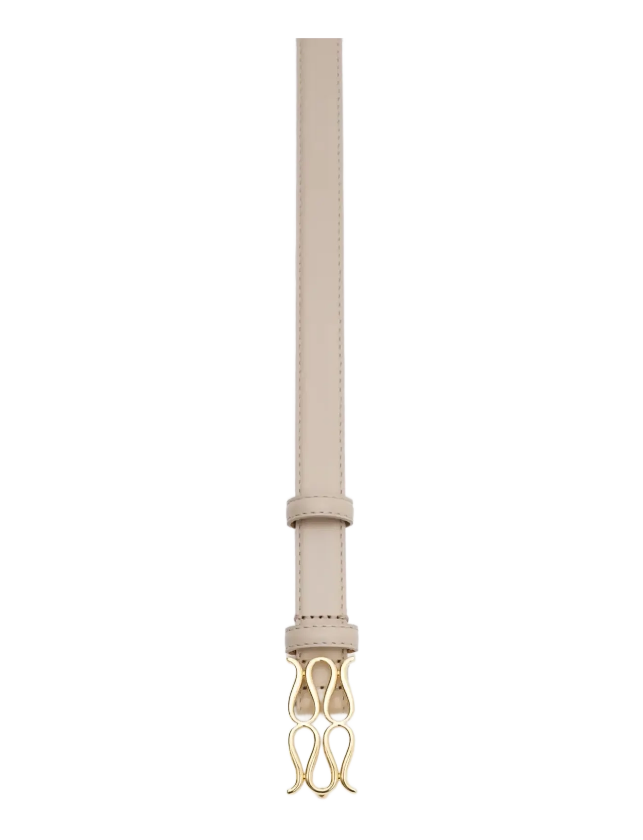 Malina Monogram Leather Belt - Kampagne - LIGHT TAUPE / brown