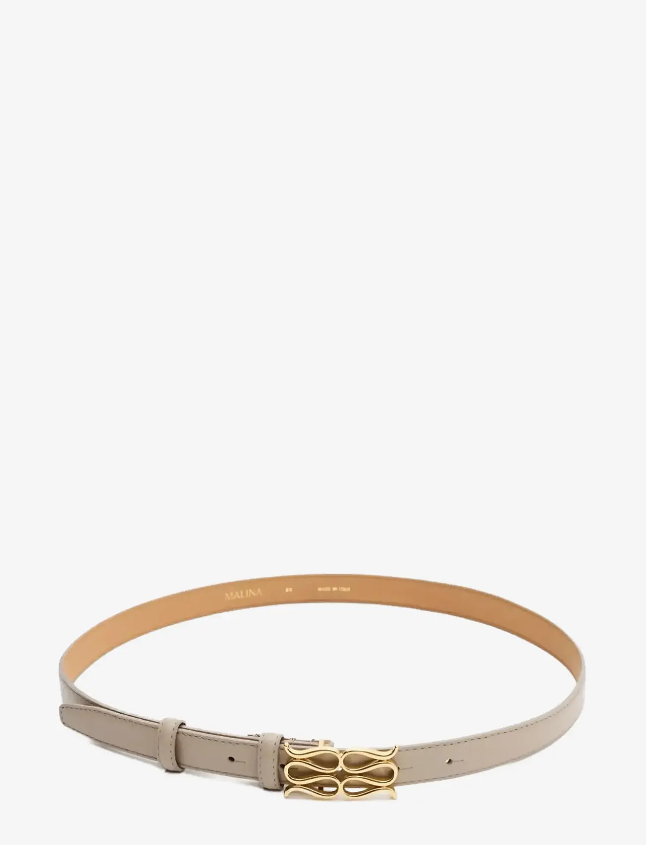 Malina - Monogram Leather Belt - læderbælter - light taupe - 2