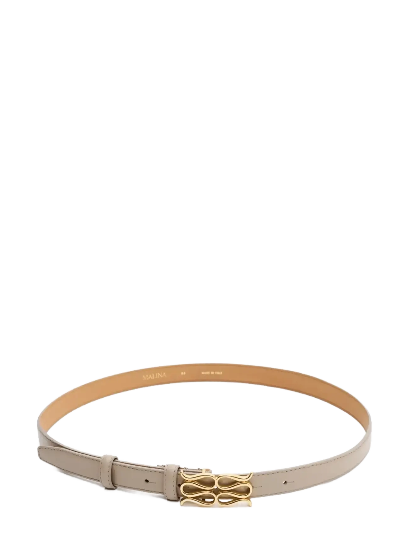 Malina - Monogram Leather Belt - light taupe - 2