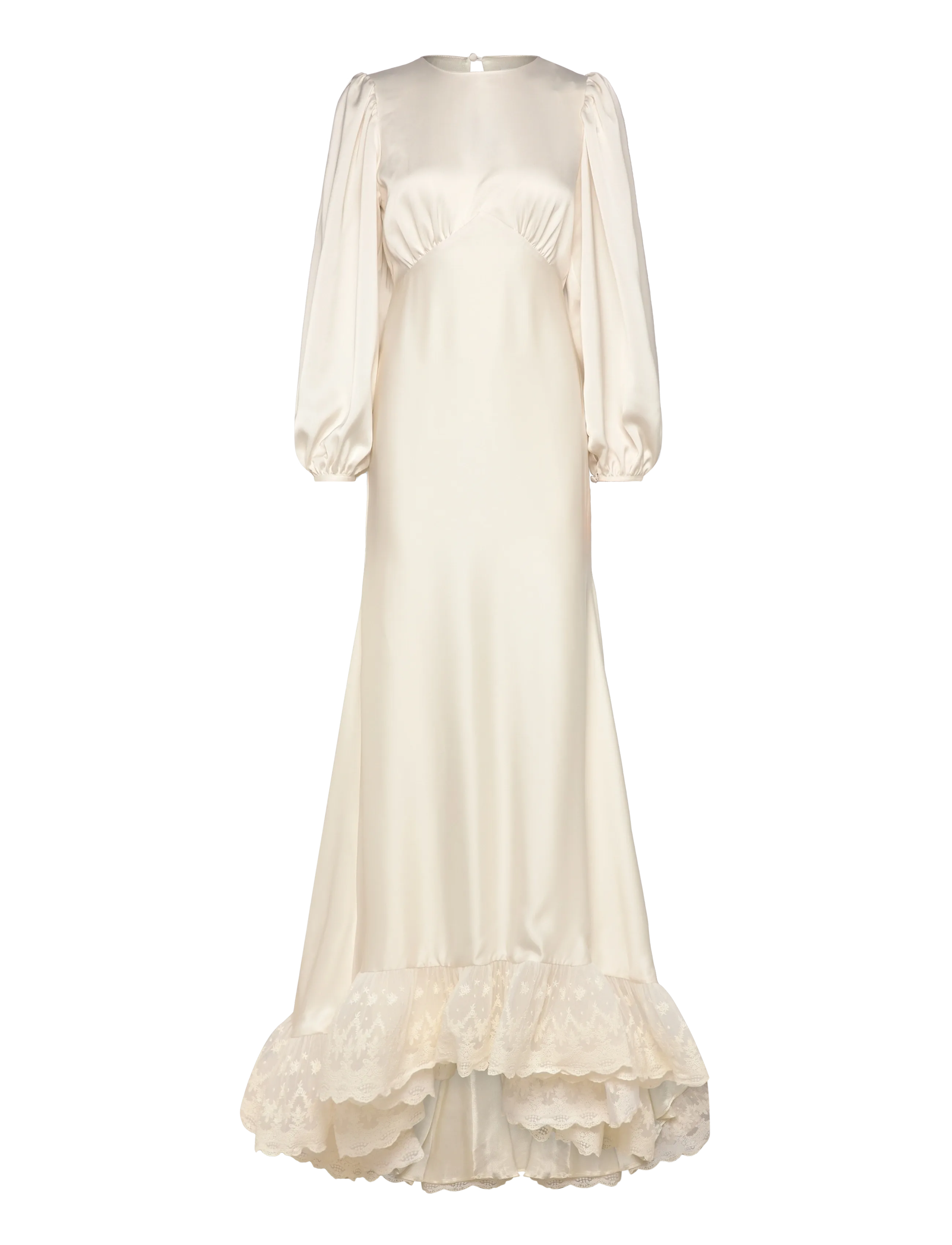 MALINA Emily Lange Ärmel Strickjacke Ruffled Bridal Gown Cream - 44 - Damen