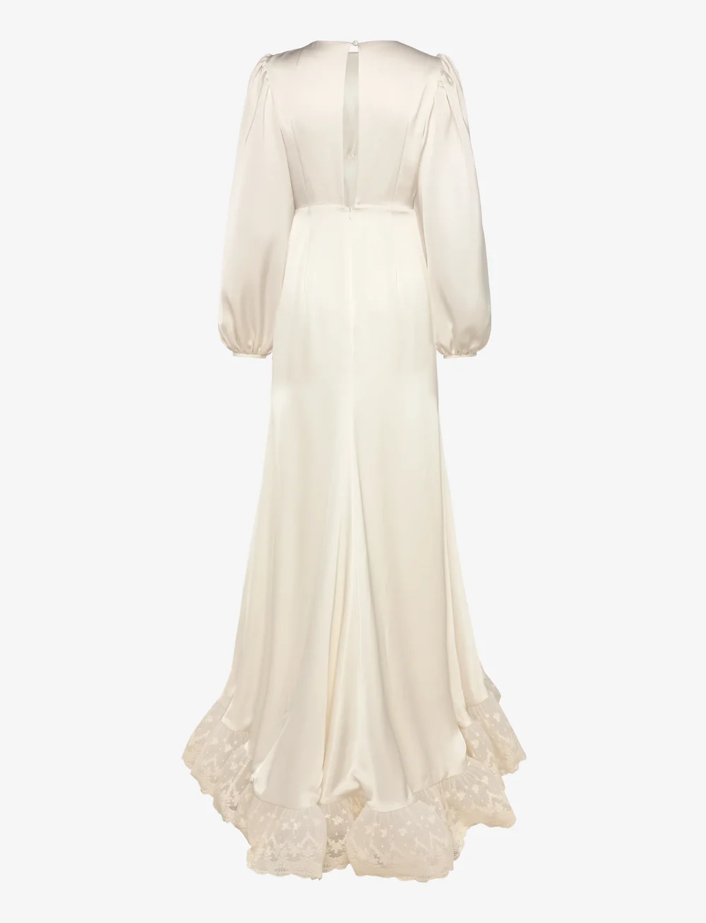 Malina - Emily Long Sleeve Lace Ruffled Bridal Gown - hääpuvut - cream - 2