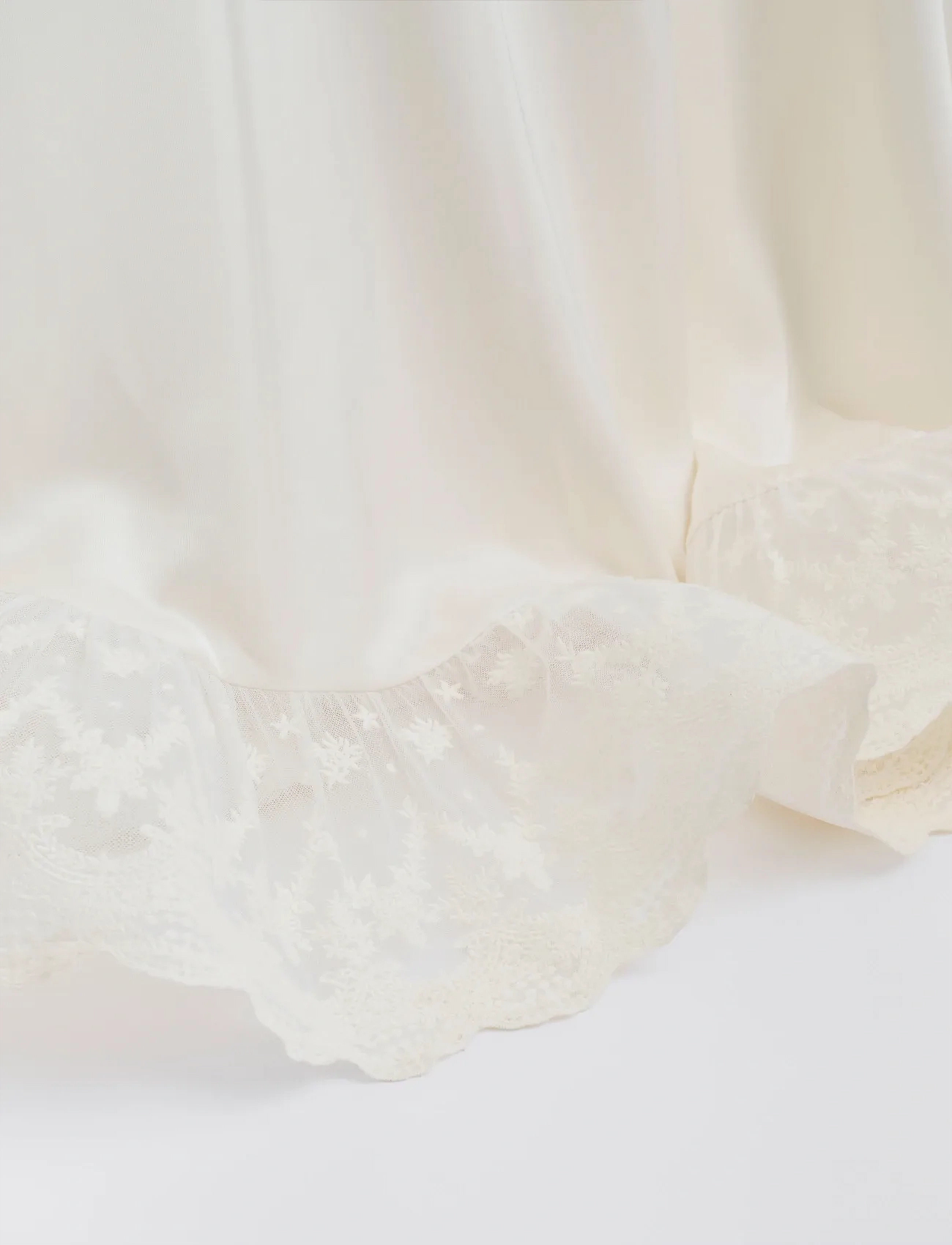 Malina - Emily Long Sleeve Lace Ruffled Bridal Gown - brautkleider - cream - 5