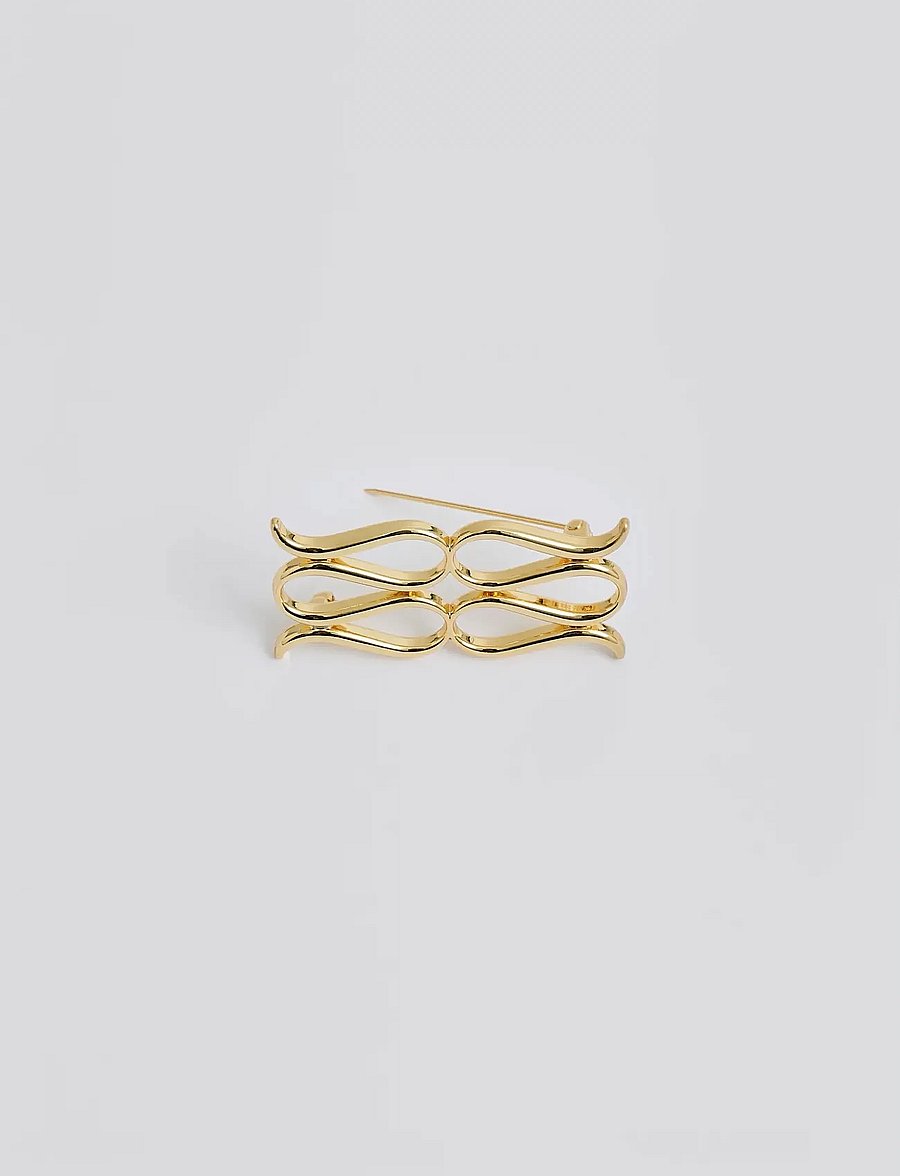 Malina - Monogram Brooch - sagės - gold metallic - 0