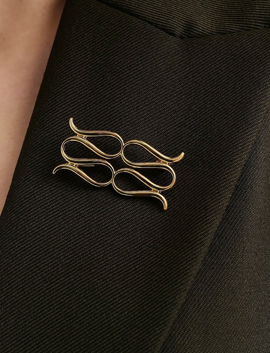 Malina - Monogram Brooch - sagės - gold metallic - 3
