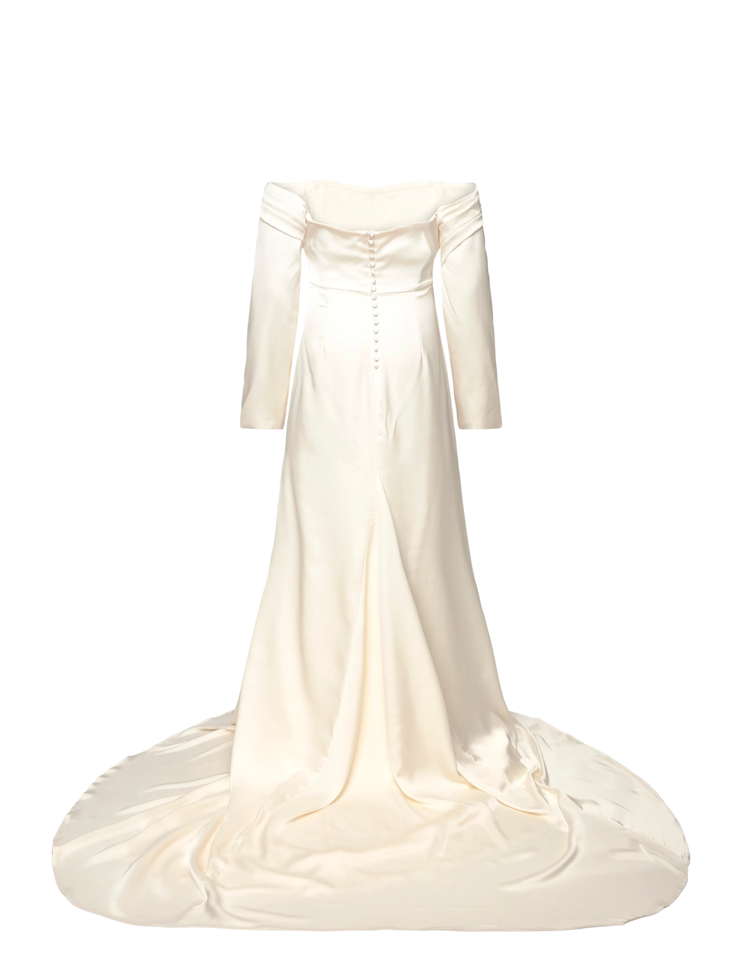 Malina - Josephine Corset Detachable Sleeves Bridal Gown - cream - 1