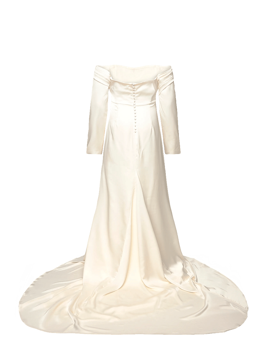 Malina - Josephine Corset Detachable Sleeves Bridal Gown - cream - 1
