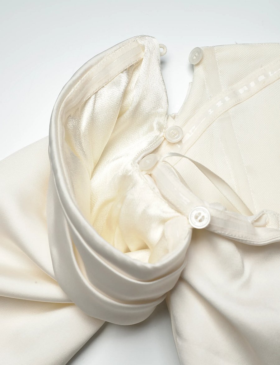 Malina - Josephine Corset Detachable Sleeves Bridal Gown - cream - 4