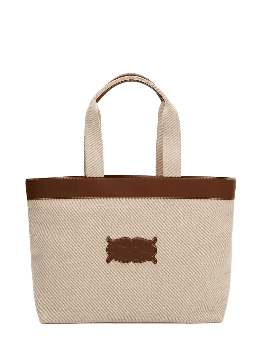 Malina - Monogram Grand Canvas Tote - tote bags - light taupe - 1
