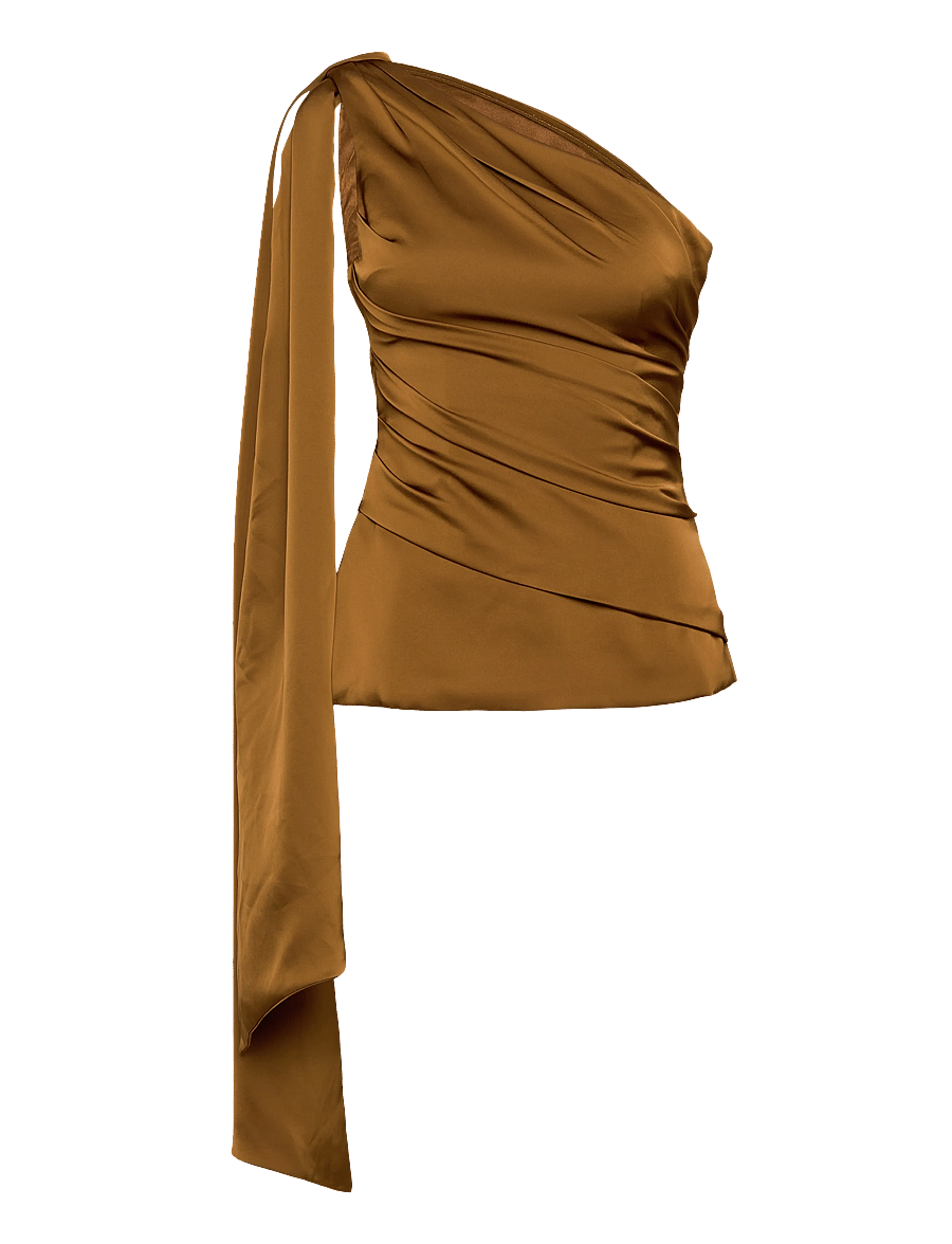 Malina - Nelly Draped One Shoulder Top - Ärmellose blusen - amber - 1
