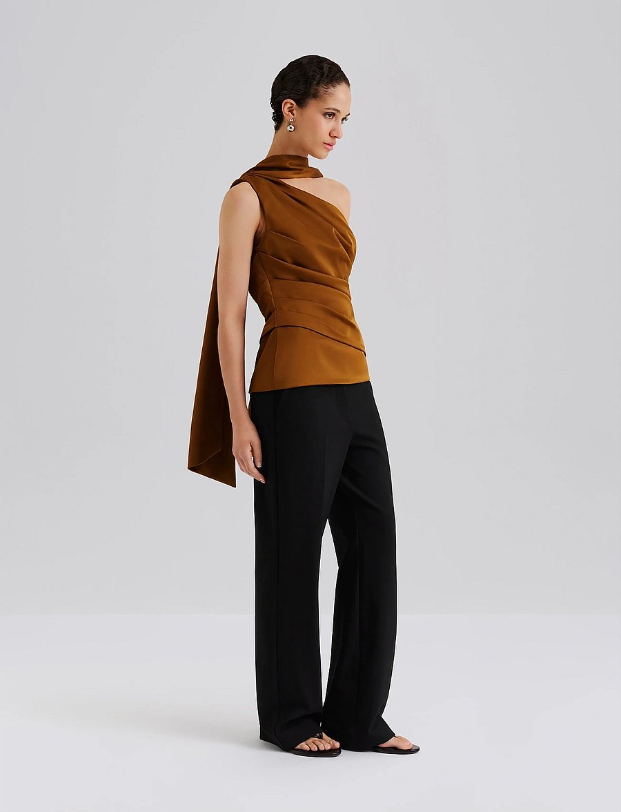 Malina - Nelly Draped One Shoulder Top - Ärmellose blusen - amber - 0