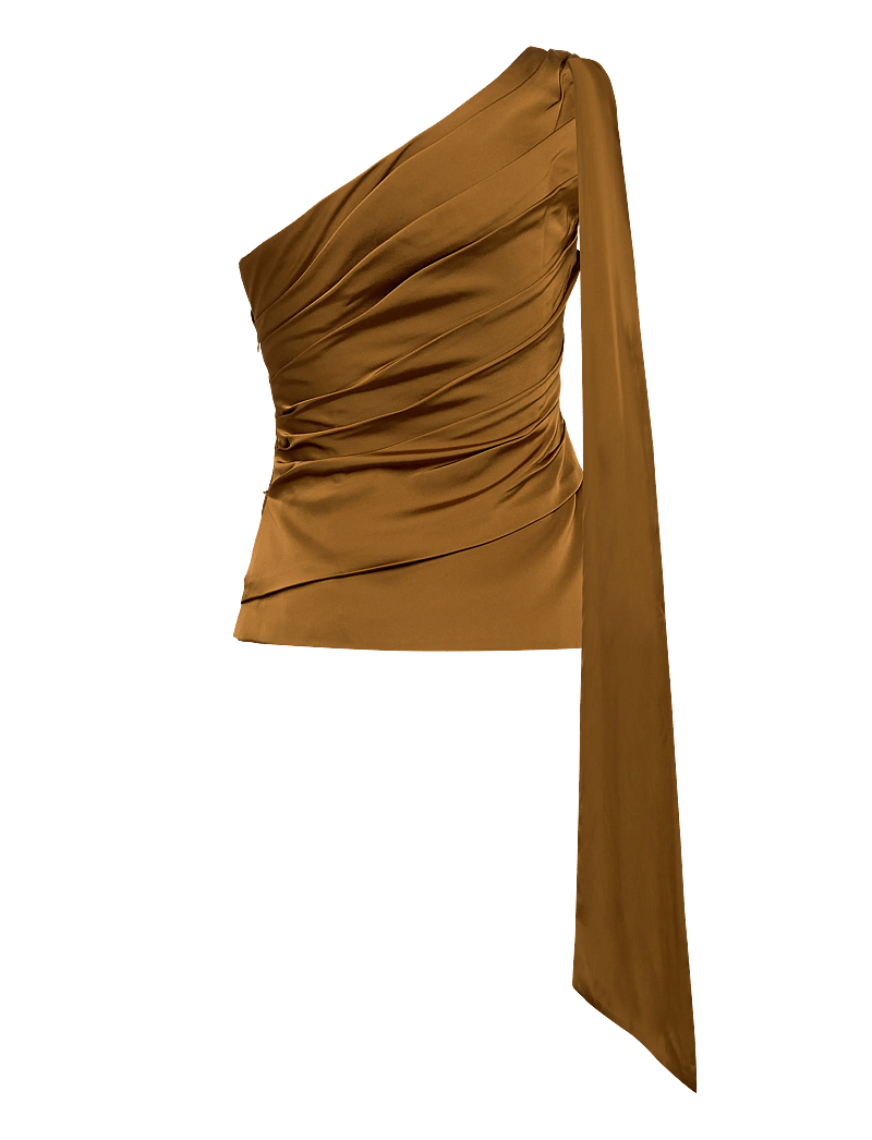 Malina - Nelly Draped One Shoulder Top - Ärmellose blusen - amber - 3