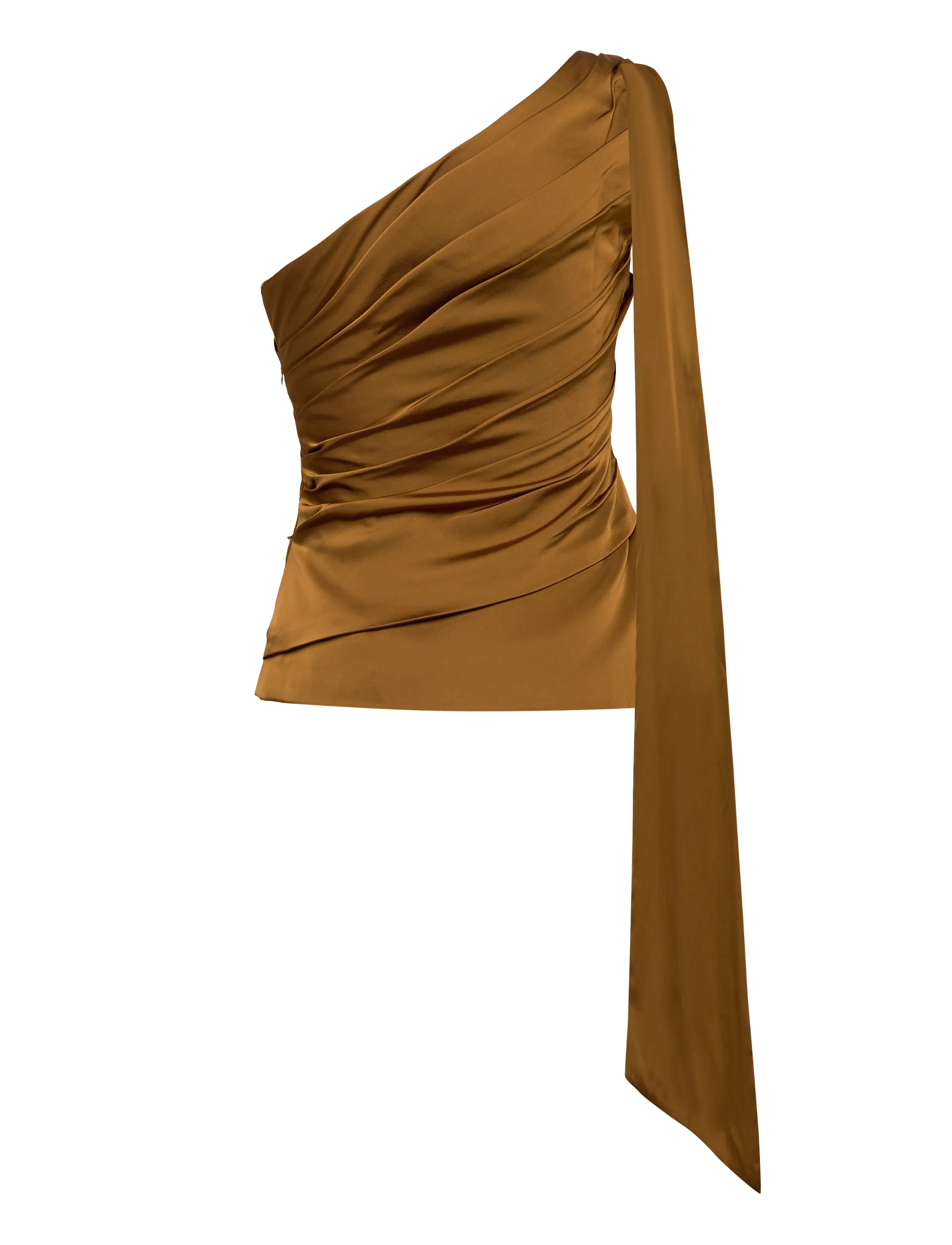 Malina - Nelly Draped One Shoulder Top - blouses sans manches - amber - 3