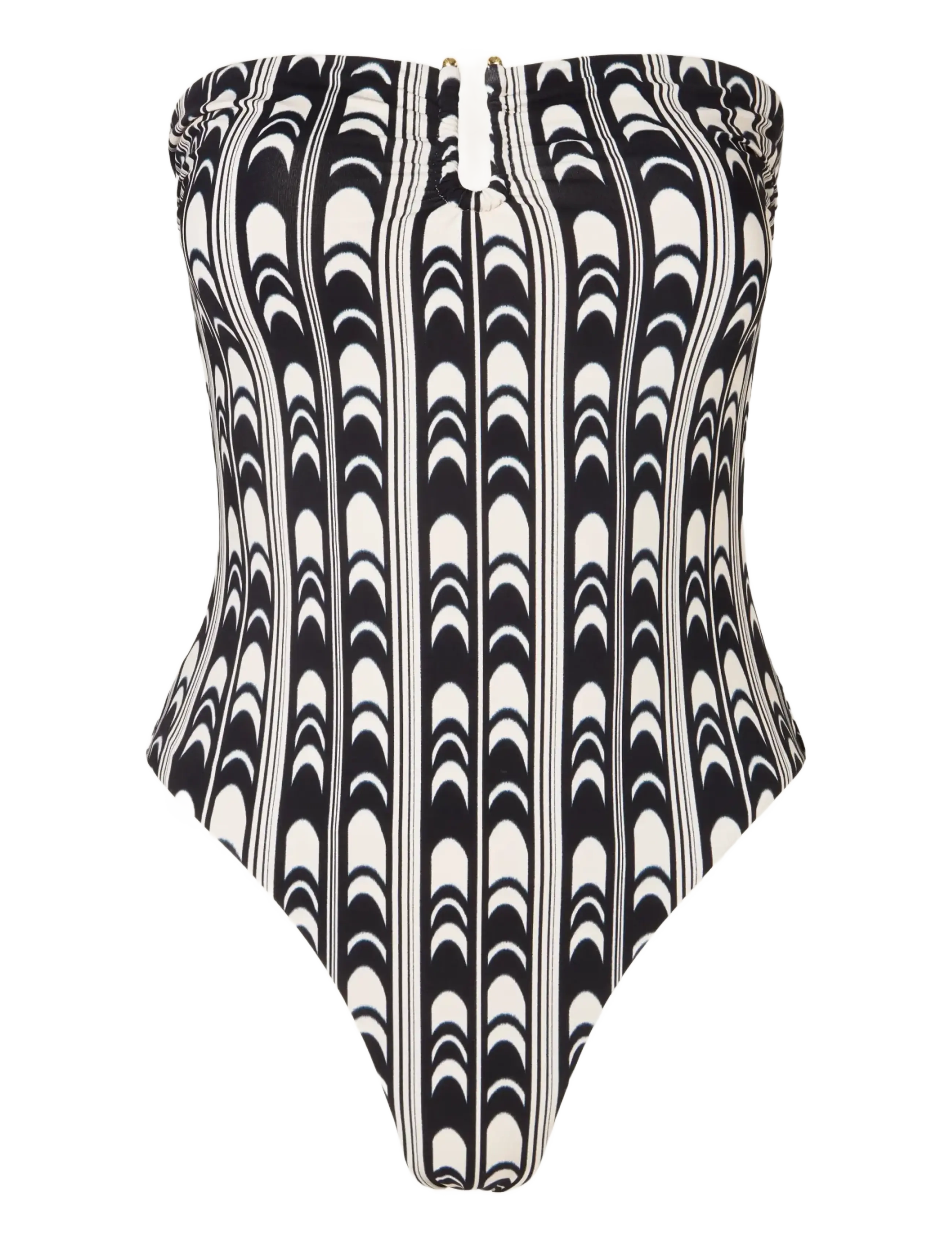 Malina Signature Gold Embellished Bandeau Swimsuit - Neue Mode - ARCH / black