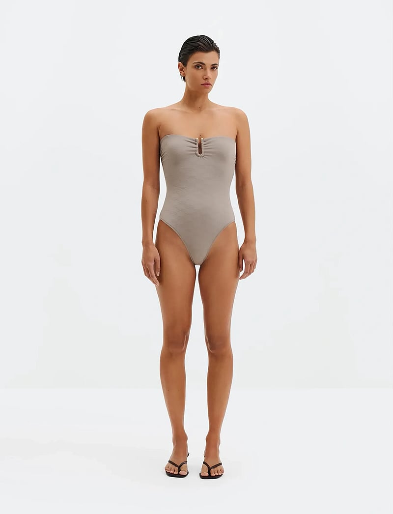 Malina - Signature Gold Embellished Bandeau Swimsuit - badeanzüge - graphite - 4