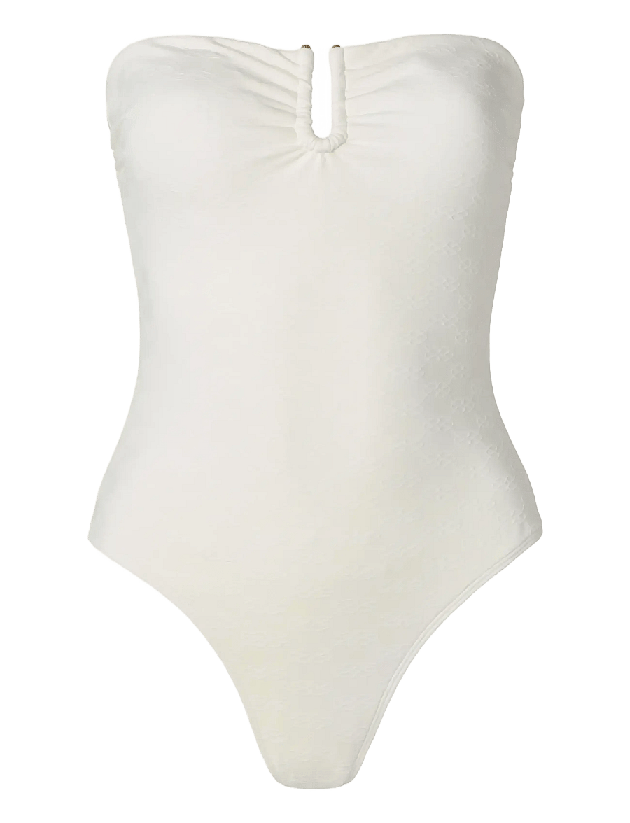 Malina - Signature Gold Embellished Bandeau Swimsuit - badedragter - vanilla - 1
